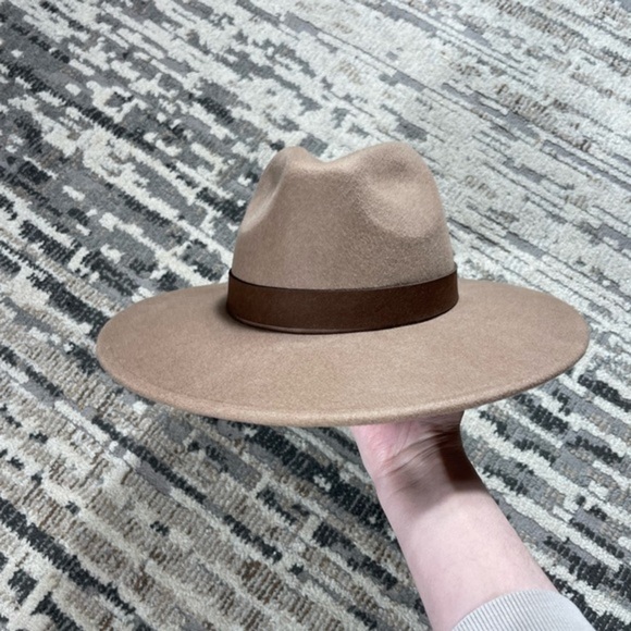 Free People Beige Wool Fedora Hat One Size - Picture 2 of 13